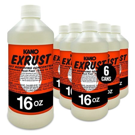 KANO Exrust 16Oz Industrial Grade Rust Remover, 6PK AZEX161C6